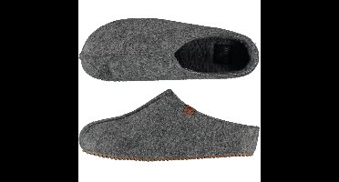 Apollo instappers slippers/pantoffels - grijs - heren - maat 43-44 - polyester - rubber zool