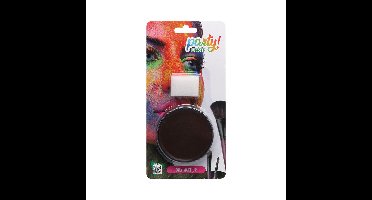 Atosa OIL grimeer schmink met sponsje - bruin - 6 gram - carnaval/verkleed thema