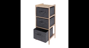 Badkamerkastje/opbergkastje - 3-laags - 28 x 25 x 65 cm - Dennenhout