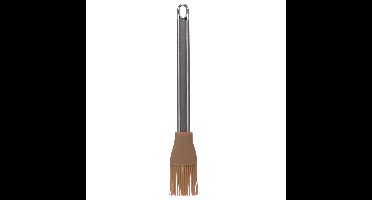 Bakkwast - zilver/bruin - RVS/Siliconen - 26 cm - Keukengerei