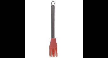 Bakkwast - zilver/rood - RVS/Siliconen - 26 cm - Keukengerei