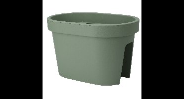 Balkon plantenpot/bloempot - groen - 40 x 25 cm - ovaal - kunststof