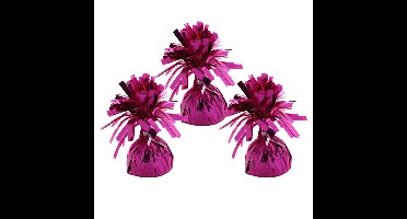 Ballon gewichtjes - 3x - fuchsia - 170 gram - gewichtjes voor helium ballontrosjes