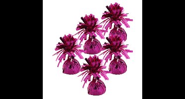 Ballon gewichtjes - 5x - fuchsia - 170 gram - gewichtjes voor helium ballontrosjes