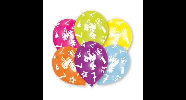 Ballonnen 7 jaar - 6x - 27 cm - verjaardag - leeftijd feestballonnen - Feestartikelen