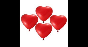 Ballonnen in rode hartjes vorm - 48x stuks - Valentijn en Liefde decoraties - latex - versieringen
