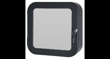 Bathroom Solutions Medicijnkastje - zwart - met spiegel en slot - 32 x 32 cm