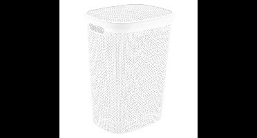Bathroom Solutions Wasmand - wit - 60 liter - 37 x 46 x 60 cm - met deksel