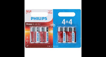 Batterijen Philips - 8x stuks - AA/Penlites - Alkaline