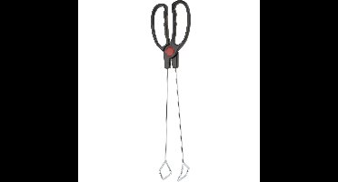 BBQ Collection Vleestang - met kartelrand - metaal - 35 cm