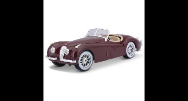 BBURAGO Modelauto - Jaguar XK 120 - donker rood - 1:24 - speelgoedauto
