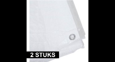Benson afdekzeil - 2x - wit - 5 x 6 m - bevestiging ogen - grondzeil - dekzeil