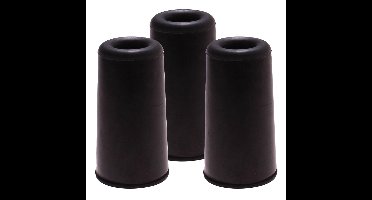 Benson Deurbuffers / deurstoppers - 3x - zwart - rubber - 75 x 40 mm - deurstop