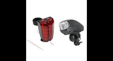 Benson Fietsverlichting set - voor/achterlicht fiets - LED en Laser