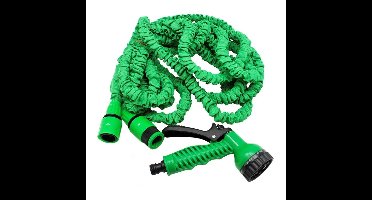 Benson Flexibele Tuinslang - uitrekbaar tot 15 meter - met broeskop - groen