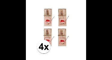 Benson Muizenval - 4x stuks - hout/metaal - 10 x 4,5 cm