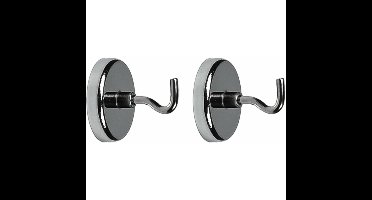 Benson Ophanghaakjes - 2x - magnetisch - ovaal - zilver - D3,6 cm