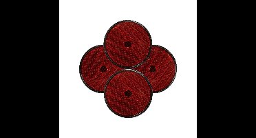 Benson Reflector - 4x - rood - schroefbevestiging - 85 mm - rond