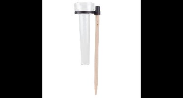 Benson Regenmeter/neerslagmeter - glas op een stok - kunststof/hout - 36 cm