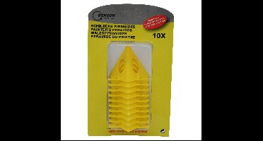 Benson Schilderpiramides - 10x stuks - geel - 5 cm - schilder piramides