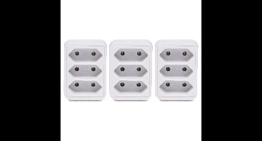 Benson Stopcontact splitter - 3x - triple - wit - voor 3 platte stekkers - verdeelstekkers