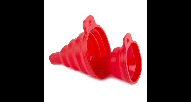 Benson Trechter set - opvouwbaar - 2x stuks - rood - siliconen - keuken/auto/klussen