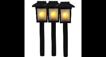 Benson Tuinlamp prikspot - 3x - solar - vlam effect 34,5 cm - sfeervolle tuinverlichting