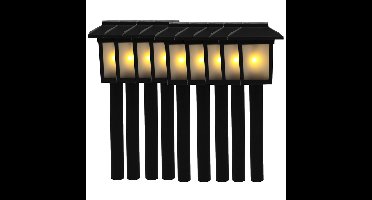 Benson Tuinlamp prikspot - 9x - solar - vlam effect 34,5 cm - sfeervolle tuinverlichting