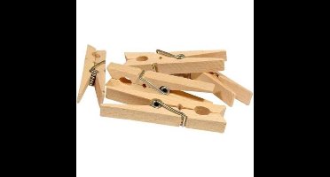 Benson Wasknijpers - 36x stuks - XXL - natuurlijke houtkleur - stevig ontwerp - 10 cm