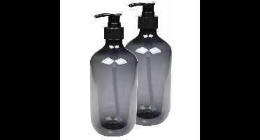 Benson Zeepdispenser - 2x - blauwgrijs - 500 ml - zeeppompje - D7 x H19 cm