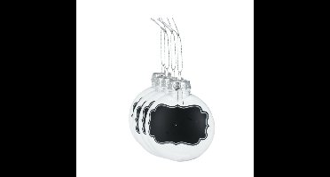 Beschrijfbare kerstballen - krijtvlak - 4x stuks - 10 cm - kunststof