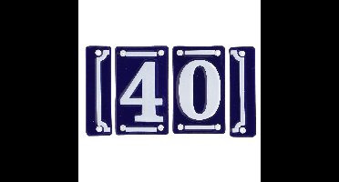 Best for Boots huisnummer 40 - met sierrand - Oudhollands - emaille - blauw/wit