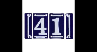 Best for Boots huisnummer 41 - met sierrand - Oudhollands - emaille - blauw/wit