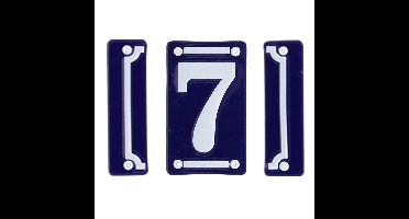 Best for Boots huisnummer 7 - met sierrand - Oudhollands - emaille - blauw/wit