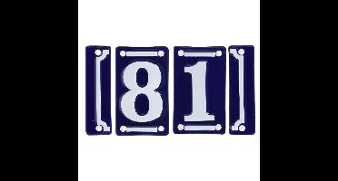 Best for Boots huisnummer 81 - met sierrand - Oudhollands - emaille - blauw/wit