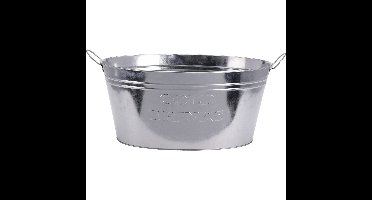 Bierflessen koeler Teil/emmer/bloembak - zink - zilver - 50 x 35 cm