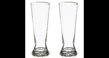 Bierglazen - 8x stuks - transparant - 370 ml - 21 cm - glazen voor bier