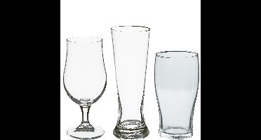 Bierglazen set - pilsglazen/pint glazen/bierglazen op voet - 12x stuks - glas