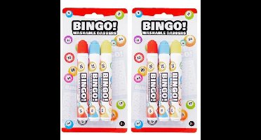 Bingo stiften/markers/dabbers - 6x - blauw/geel/rood - 20 ml