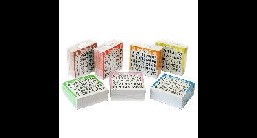 Bingokaarten - 10x blok van 500 vellen - nummers 1-75 - bingoblok - 10 x 10 cm