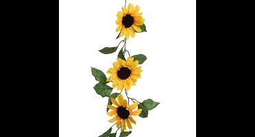 Bloemen slinger - zonnebloem - kunstplant - geel - 150 cm - Helianthus