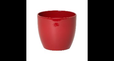 Bloempot glanzend wijnrood - keramiek - voor kamerplanten - H19 x D22.5 cm