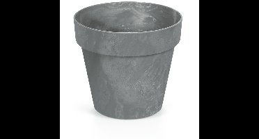 Bloempot/plantenpot - betonlook - grijs - kunststof - Dia 14 cm