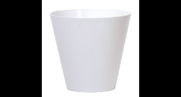 Bloempot/plantenpot voor buiten - kunststof - wit - D20 x H19 cm - 3,5 liter