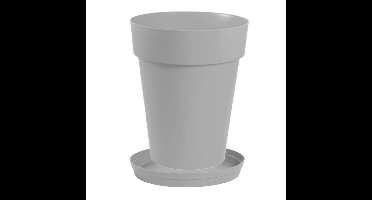 Bloempot Toscane kunststof grijs D44 x H53 cm inclusief onderschaal D35 cm