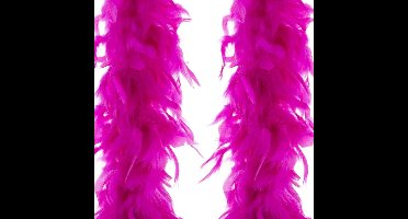 Boa - 2x - roze - 150 cm - 50g - veren - carnaval - vrijgezellenfeest