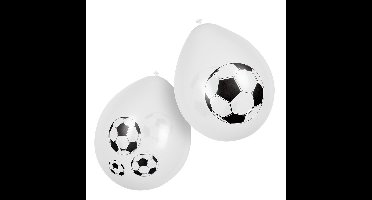 Boland 6x Voetbal ballonnen - ca. 25 cm - Feestversiering en decoraties