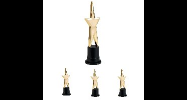 Boland Star award prijs - 4x - gouden ster - 22 cm - kunststof - prijzen - feestartikelen