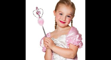 Boland Toverstaf - roze/zilver - L32 cm - kunststof - prinsessen - carnaval