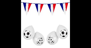 Boland voetbal set Frankrijk - De blauwen - Vlaggenlijn en ballonnen